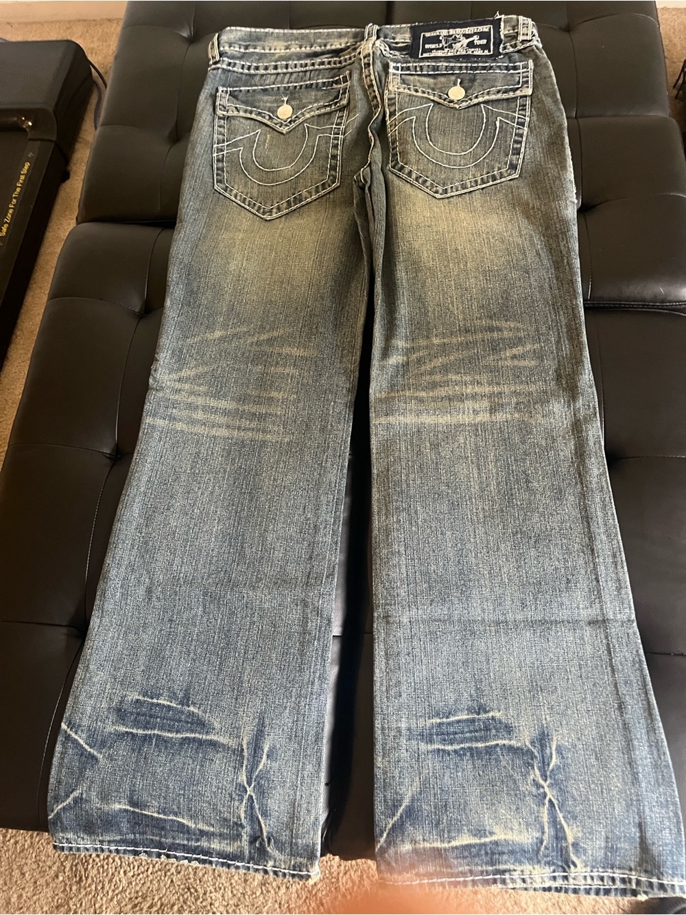 True Religion Men’s Bootcut Jeans - Faded Blue Denim